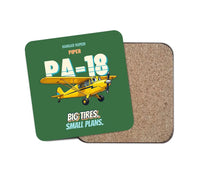 Thumbnail for Piper PA-18 Super Cub - Big tires. Small plans. design on green 1 piece coaster