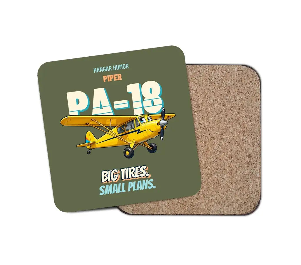 Piper PA-18 Super Cub - Big tires. Small plans. design on green army 1 piece coaster