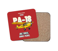 Thumbnail for Piper PA-18 Super Cub - Big tires. Small plans. design on red 1 piece coaster