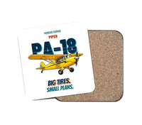 Thumbnail for Piper PA-18 Super Cub - Big tires. Small plans. design on white 1 piece coaster