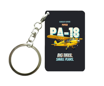 Piper PA-18 Super Cub - Big tires. Small plans. design on black key chain