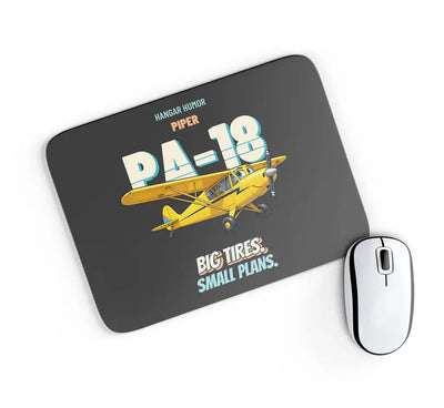 Piper PA-18 Super Cub - Big tires. Small plans. design on black rectangle mouse pad