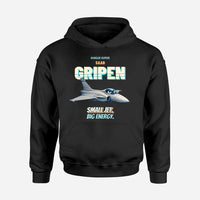 Thumbnail for Saab JAS 39C Gripen - Small jet. Big energy. design on black hoodie single side