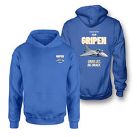 Thumbnail for Saab JAS 39C Gripen - Small jet. Big energy. - Double-Side Hoodie design on blue double side hoodie