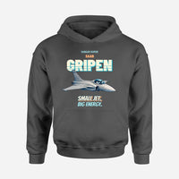 Thumbnail for Saab JAS 39C Gripen - Small jet. Big energy. design on dark gray hoodie single side