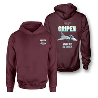 Thumbnail for Saab JAS 39C Gripen - Small jet. Big energy. - Double-Side Hoodie design on dark red double side hoodie