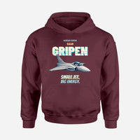 Thumbnail for Saab JAS 39C Gripen - Small jet. Big energy. design on dark red hoodie single side