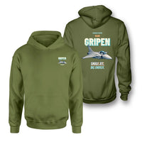 Thumbnail for Saab JAS 39C Gripen - Small jet. Big energy. - Double-Side Hoodie design on green army double side hoodie