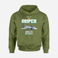 Thumbnail for Saab JAS 39C Gripen - Small jet. Big energy. design on green army hoodie single side