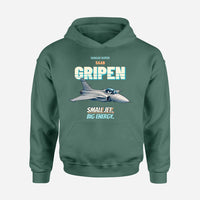 Thumbnail for Saab JAS 39C Gripen - Small jet. Big energy. design on green hoodie single side