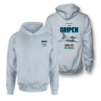 Thumbnail for Saab JAS 39C Gripen - Small jet. Big energy. - Double-Side Hoodie design on light blue double side hoodie