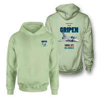 Thumbnail for Saab JAS 39C Gripen - Small jet. Big energy. - Double-Side Hoodie design on light green double side hoodie