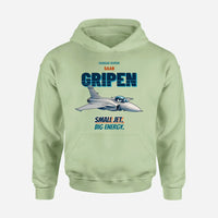 Thumbnail for Saab JAS 39C Gripen - Small jet. Big energy. design on light green hoodie single side