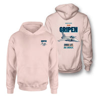Thumbnail for Saab JAS 39C Gripen - Small jet. Big energy. - Double-Side Hoodie design on pink double side hoodie