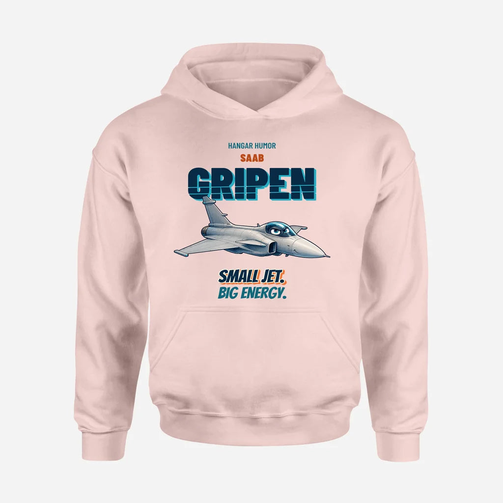 Saab JAS 39C Gripen - Small jet. Big energy. design on pink hoodie single side