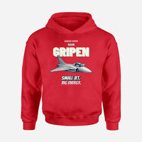 Thumbnail for Saab JAS 39C Gripen - Small jet. Big energy. design on red hoodie single side