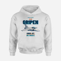 Thumbnail for Saab JAS 39C Gripen - Small jet. Big energy. design on white hoodie single side