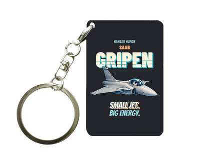 Saab JAS 39C Gripen - Small jet. Big energy. design on black key chain