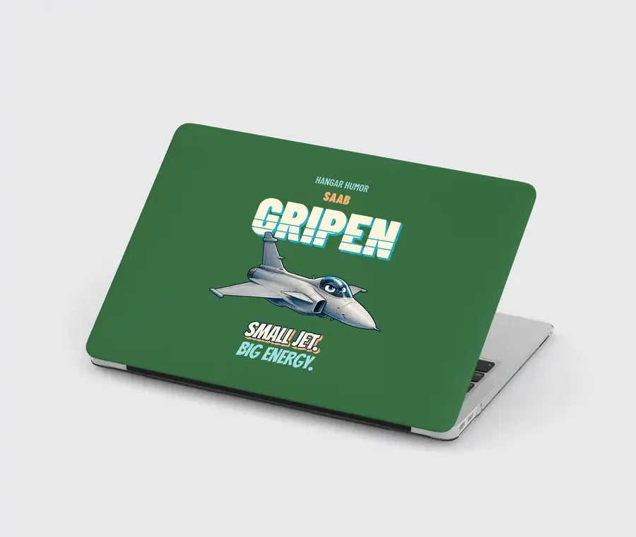 Saab JAS 39C Gripen - Small jet. Big energy. design on green MacBook case