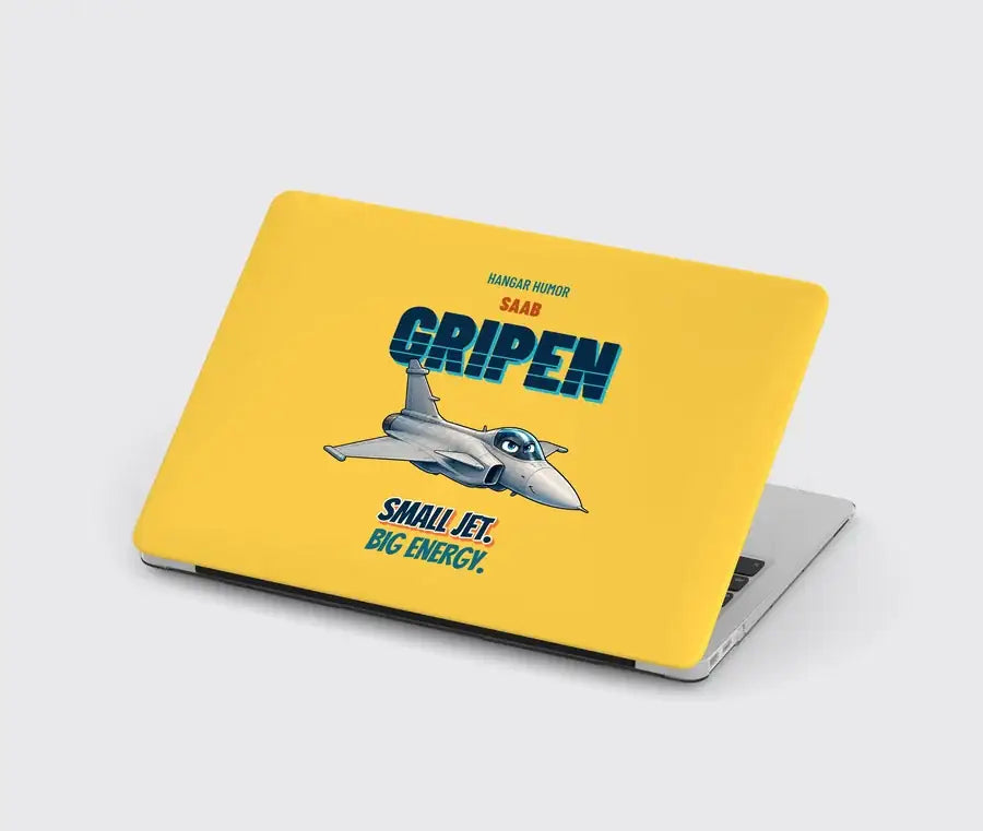 Saab JAS 39C Gripen - Small jet. Big energy. design on yellow MacBook case