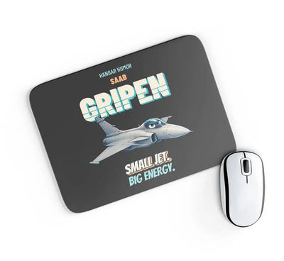 Saab JAS 39C Gripen - Small jet. Big energy. design on black rectangle mouse pad