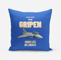 Thumbnail for Saab JAS 39C Gripen - Small jet. Big energy. design on blue pillow