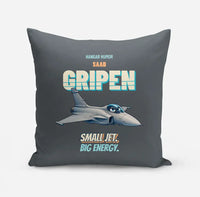 Thumbnail for Saab JAS 39C Gripen - Small jet. Big energy. design on gray pillow