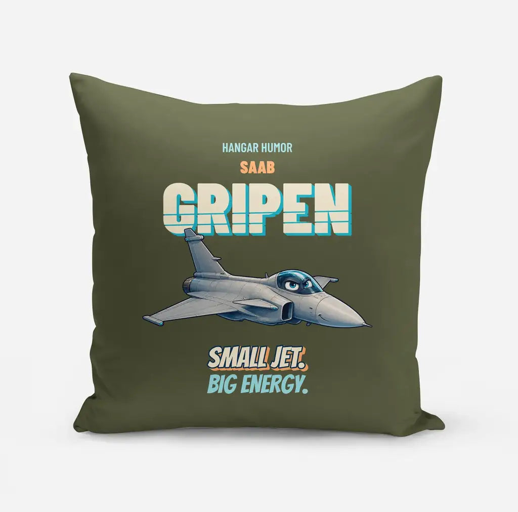 Saab JAS 39C Gripen - Small jet. Big energy. design on green army pillow