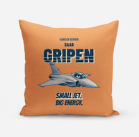 Thumbnail for Saab JAS 39C Gripen - Small jet. Big energy. design on orange pillow