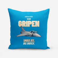 Thumbnail for Saab JAS 39C Gripen - Small jet. Big energy. design on turquoise pillow