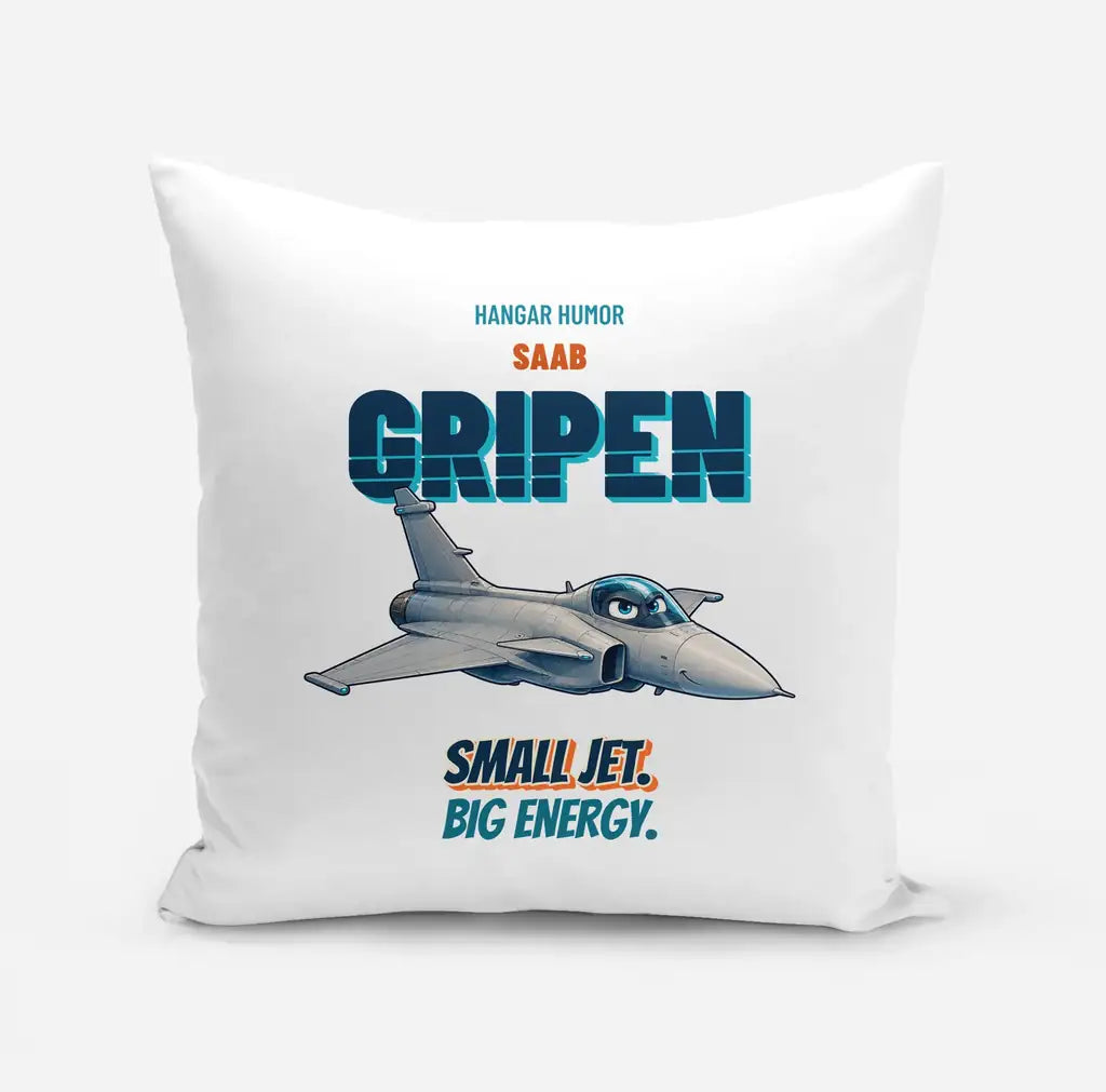 Saab JAS 39C Gripen - Small jet. Big energy. design on white pillow
