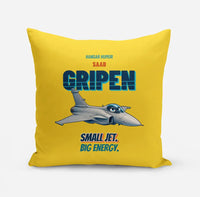 Thumbnail for Saab JAS 39C Gripen - Small jet. Big energy. design on yellow pillow