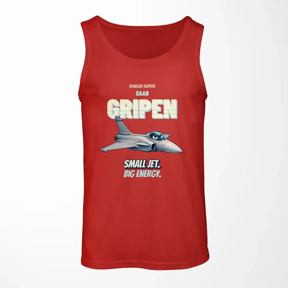 Saab JAS 39C Gripen - Small jet. Big energy. design on red tank top