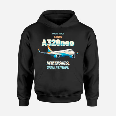 Airbus A320neo - New engines. Same attitude. design on black hoodie single side