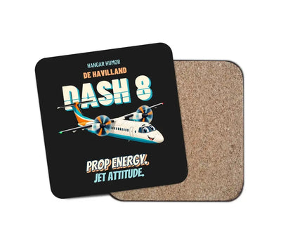 De Havilland Dash 8-400 - Prop energy. Jet attitude. design on black 1 piece coaster