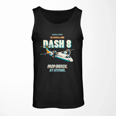 De Havilland Dash 8-400 - Prop energy. Jet attitude. design on black tank top