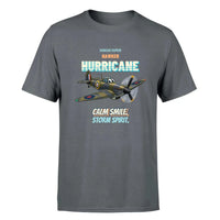 Thumbnail for Hawker Hurricane Mk I - Calm smile. Storm spirit. - Premium T-Shirt design on gray premium t shirt