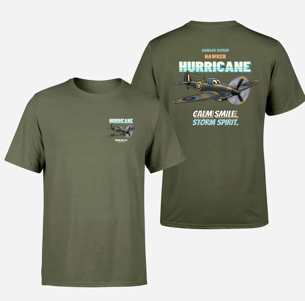 Hawker Hurricane Mk I - Calm smile. Storm spirit. - Double-Side T-Shirt design on greenarmy double side t shirt