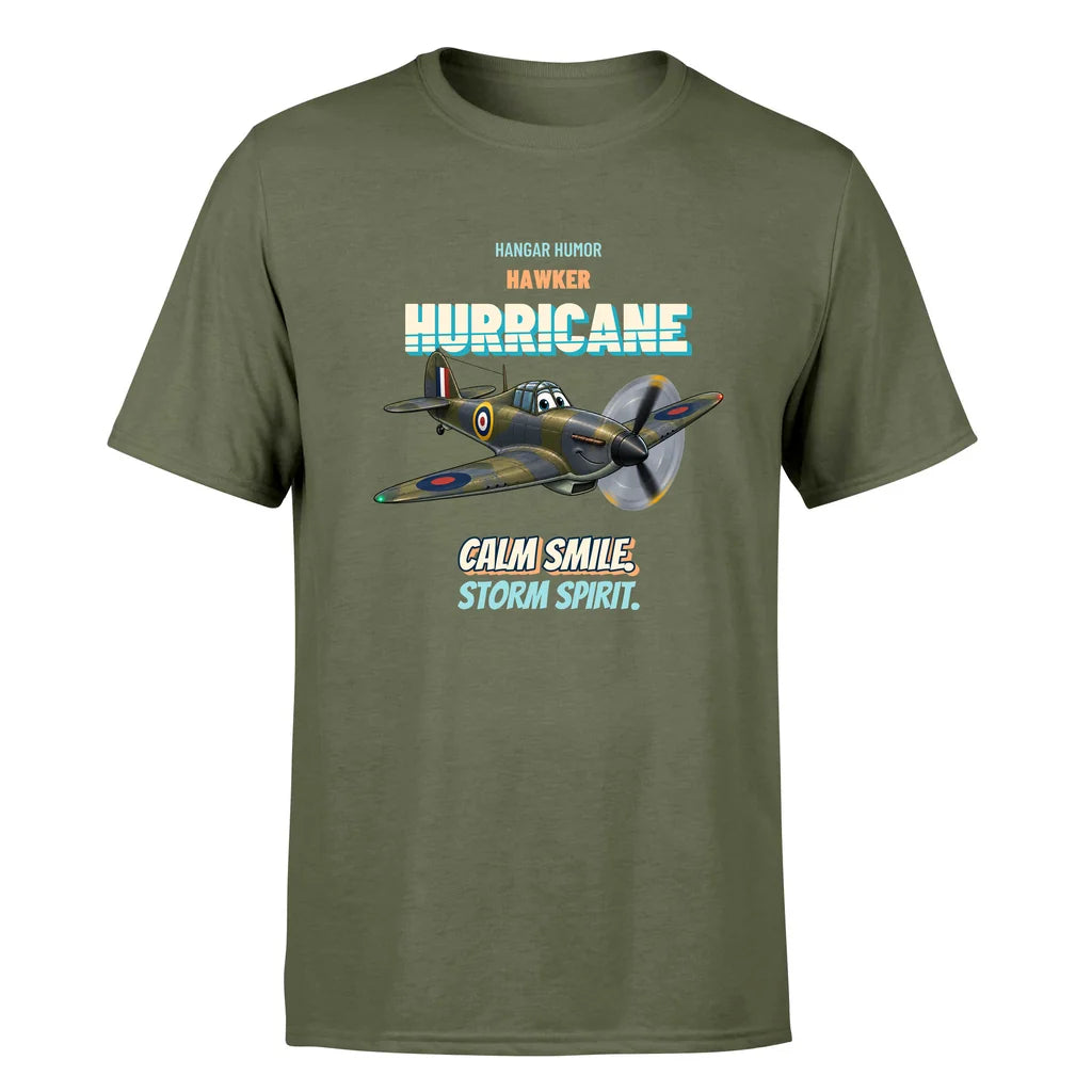 Hawker Hurricane Mk I - Calm smile. Storm spirit. - Premium T-Shirt design on greenarmy premium t shirt