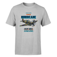 Thumbnail for Hawker Hurricane Mk I - Calm smile. Storm spirit. - Premium T-Shirt design on lightgray premium t shirt