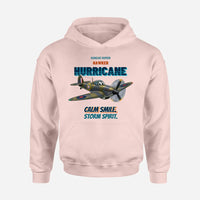 Thumbnail for Hawker Hurricane Mk I - Calm smile. Storm spirit. design on pink hoodie single side