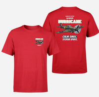 Thumbnail for Hawker Hurricane Mk I - Calm smile. Storm spirit. - Double-Side T-Shirt design on red double side t shirt