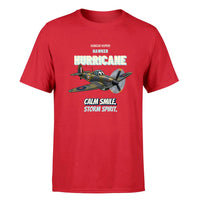 Thumbnail for Hawker Hurricane Mk I - Calm smile. Storm spirit. - Premium T-Shirt design on red premium t shirt