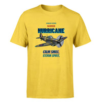 Thumbnail for Hawker Hurricane Mk I - Calm smile. Storm spirit. - Premium T-Shirt design on yellow premium t shirt