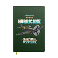 Thumbnail for Hawker Hurricane Mk I - Calm smile. Storm spirit. design on dark green notebook