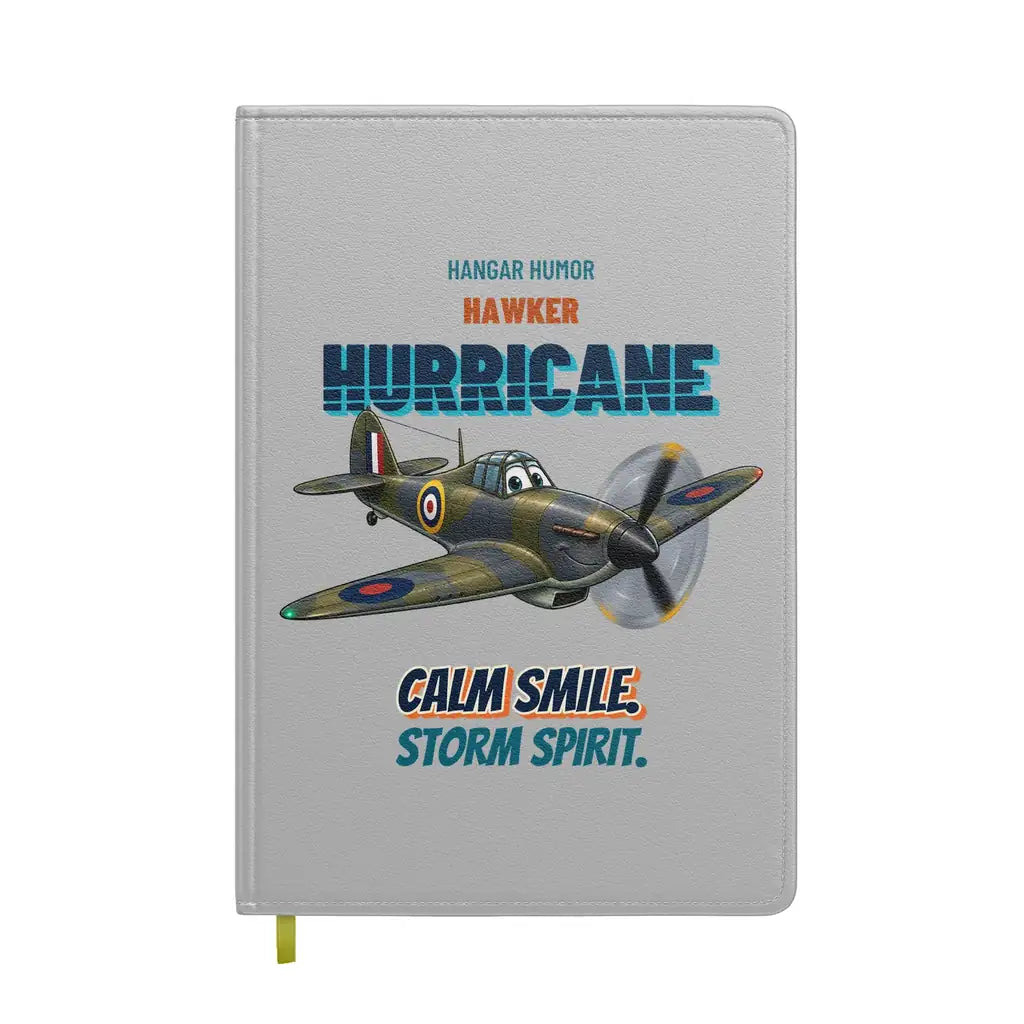 Hawker Hurricane Mk I - Calm smile. Storm spirit. design on light gray notebook