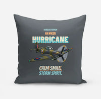 Thumbnail for Hawker Hurricane Mk I - Calm smile. Storm spirit. design on gray pillow