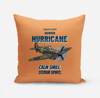 Thumbnail for Hawker Hurricane Mk I - Calm smile. Storm spirit. design on orange pillow