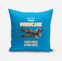 Thumbnail for Hawker Hurricane Mk I - Calm smile. Storm spirit. design on turquoise pillow