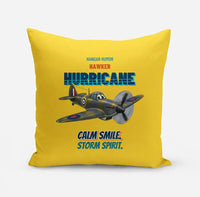 Thumbnail for Hawker Hurricane Mk I - Calm smile. Storm spirit. design on yellow pillow